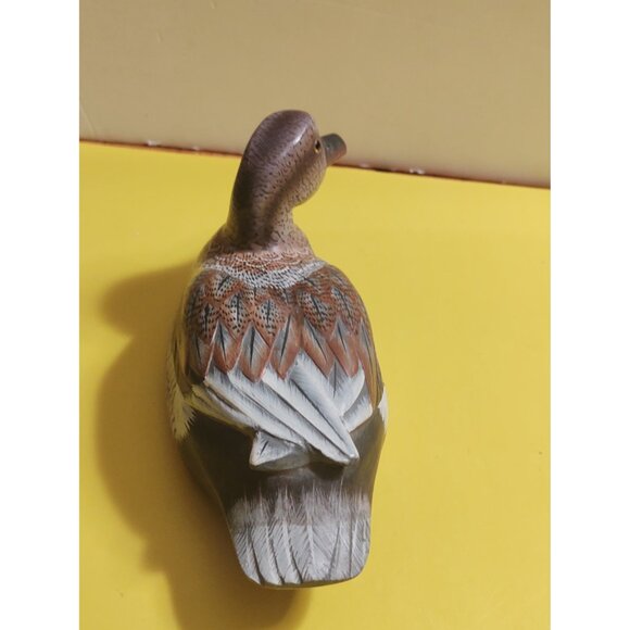 Pacific Rim Carvers Wooden Hand Carved & Painted Decrative  Duck 8 " x 3 1/4" - Picture 6 of 8